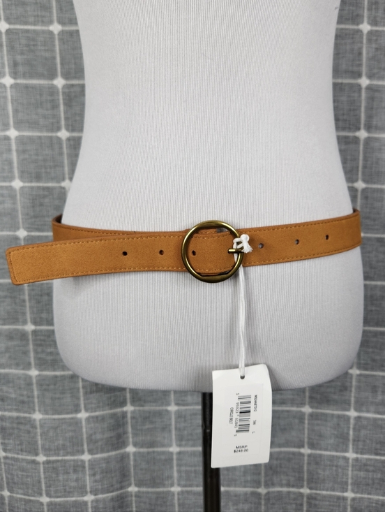 Frame Circle Belt in Tan Suede main image 4
